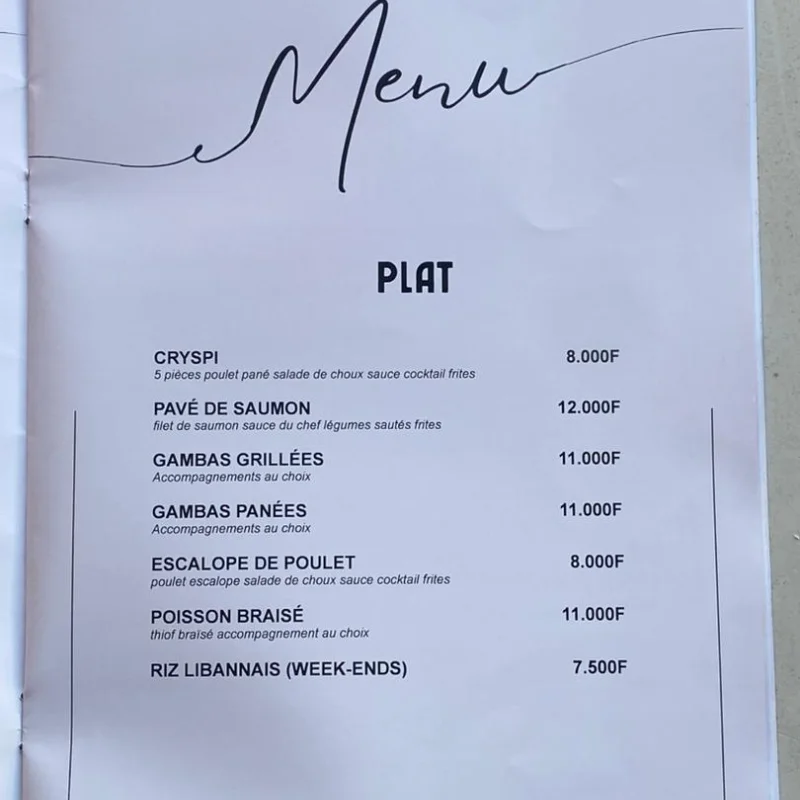 Plat signature — Rocca Marina, Almadies Dakar